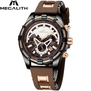 MEGALITH Luxury Mens Watches Waterproof Sports Chronograph